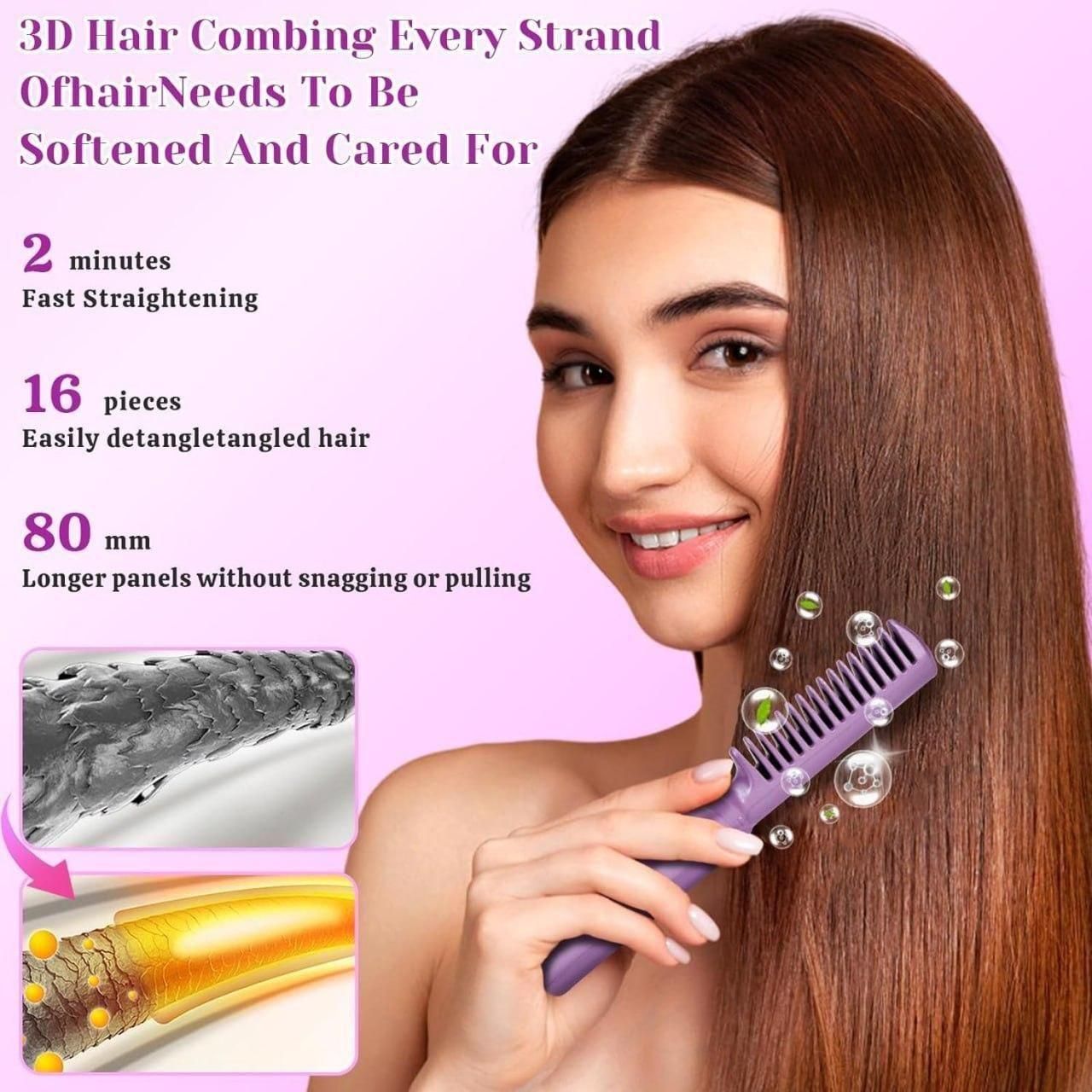 MINIMAL™Meneflix Portable Mini Hair Straightener Cordless Rechargeable Mini Adjustable Hair Straightener Hot Comb