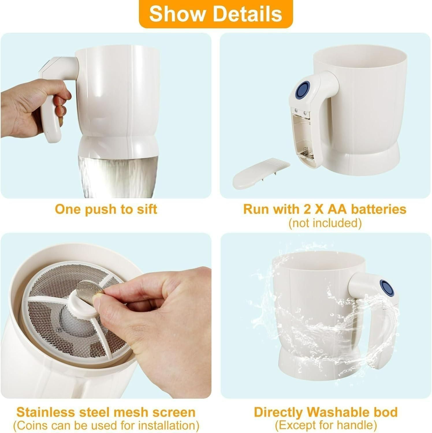 MINIMAL™Battery Operated Electric Flour Sifter