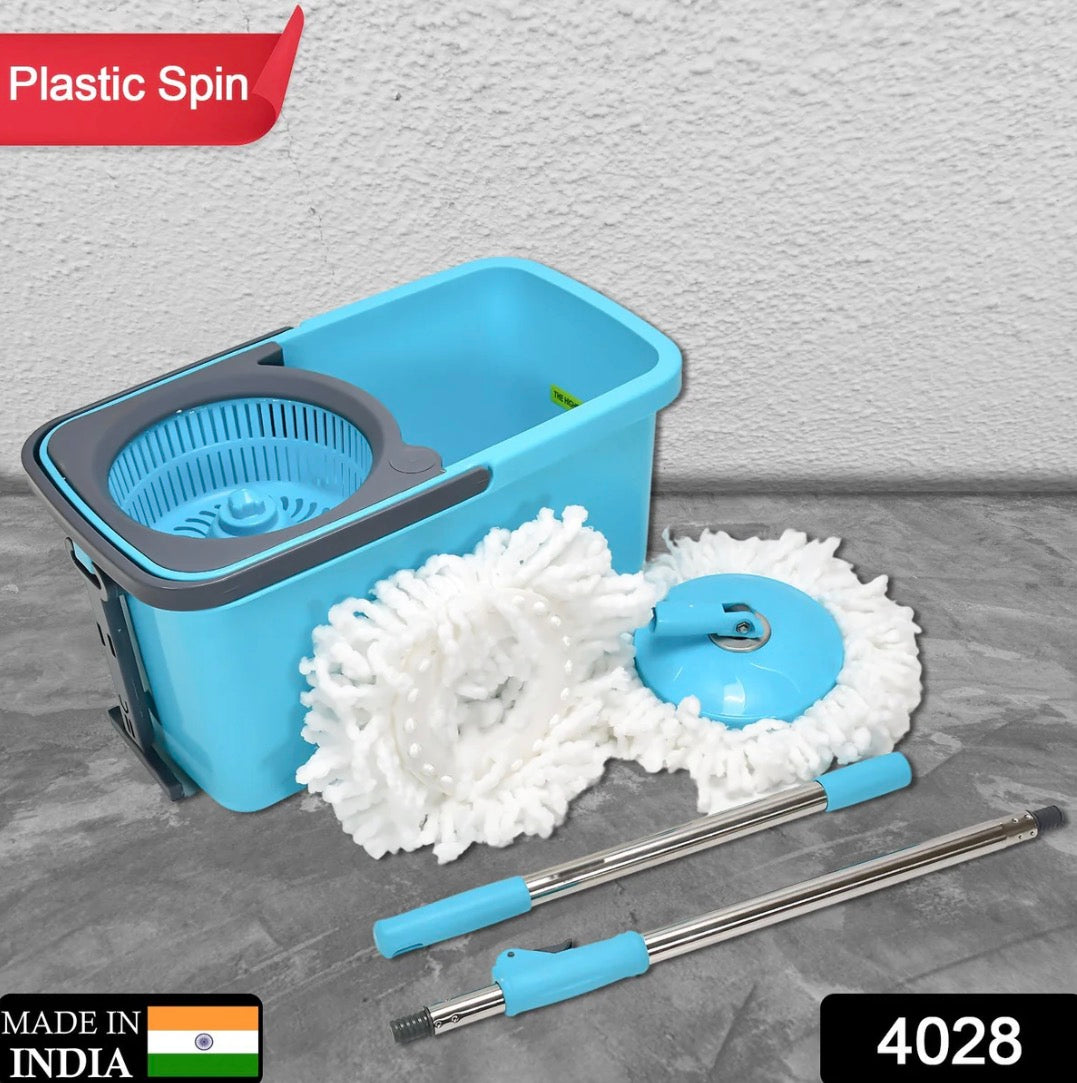 Quick Spin Mop Plastic spin, Bucket Floor Cleaning, Easy Wheels & Big Bucket, Floor Cleaning Mop with Bucket