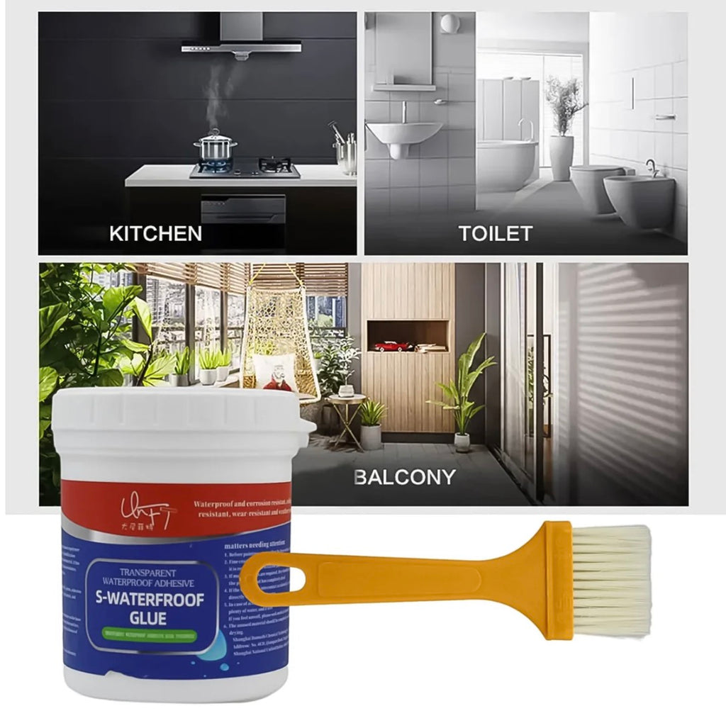 Transparent Waterproof Glue 250g with Brush, Leakage Protection Outdoor Bathroom Wall Tile Window Roof, Anti-Leakage Agent, sealant glue, Roof Sealant Waterproof Gel