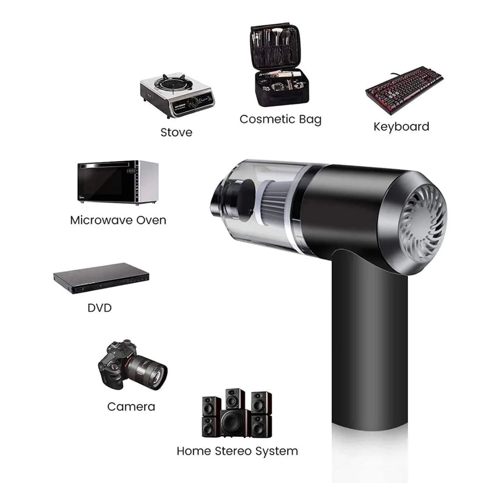 2 in 1 Wireless Vacuum Cleaner – 120W Handheld USB Rechargeable for Home & Car (1 Pc)