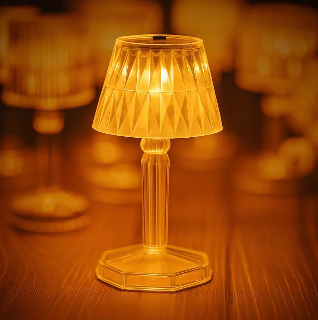 2in1 Transparent Mini Crystal Table Lamp with Reflection Light