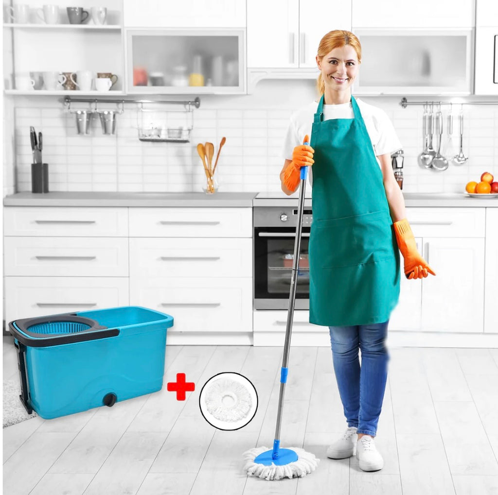 Quick Spin Mop Plastic spin, Bucket Floor Cleaning, Easy Wheels & Big Bucket, Floor Cleaning Mop with Bucket