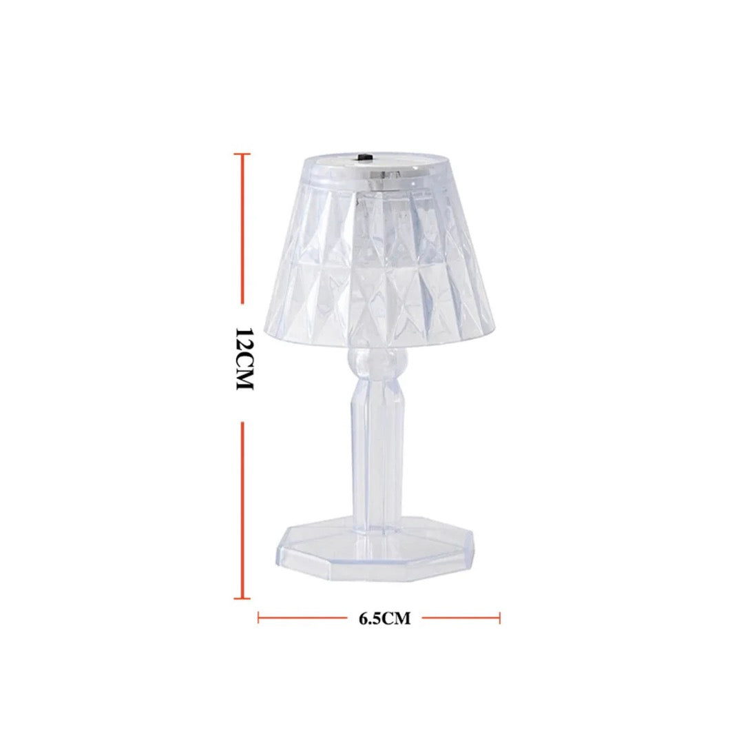 2in1 Transparent Mini Crystal Table Lamp with Reflection Light