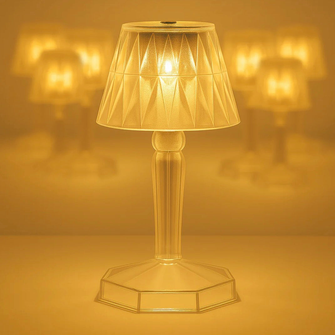 2in1 Transparent Mini Crystal Table Lamp with Reflection Light